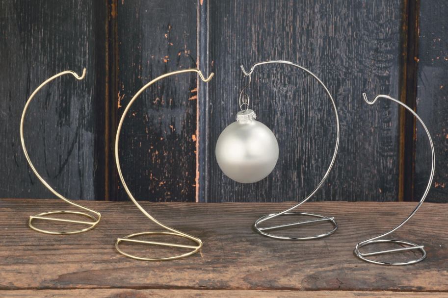 Ornament Stands - Brass or Chrome Wire - Set of 6